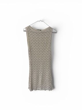 Abercrombie & Fitch Crochet Knit Swim Cover Up Dress XS Cream
